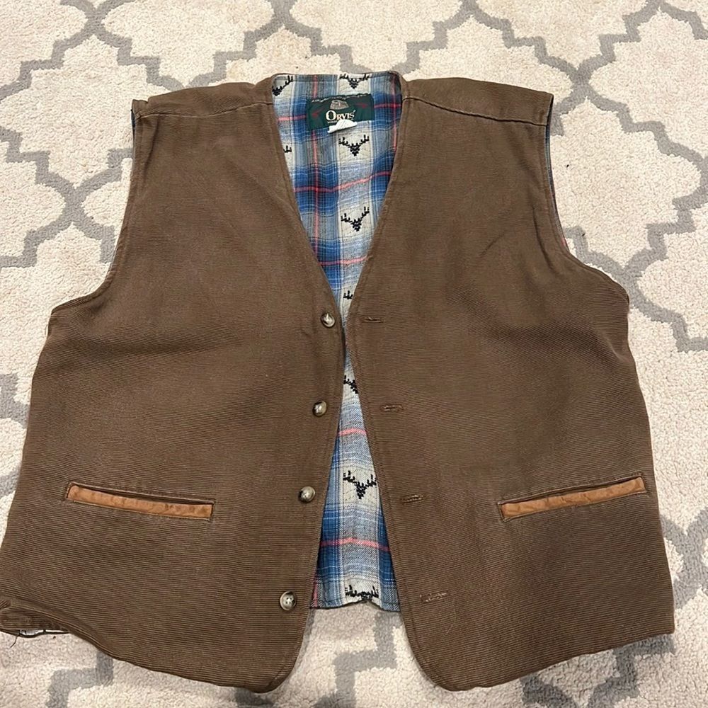 Vtg Orvis Fly Fishing Blanket Lined‎ Vest Size L  Outdoor Dress Hunting EUC
